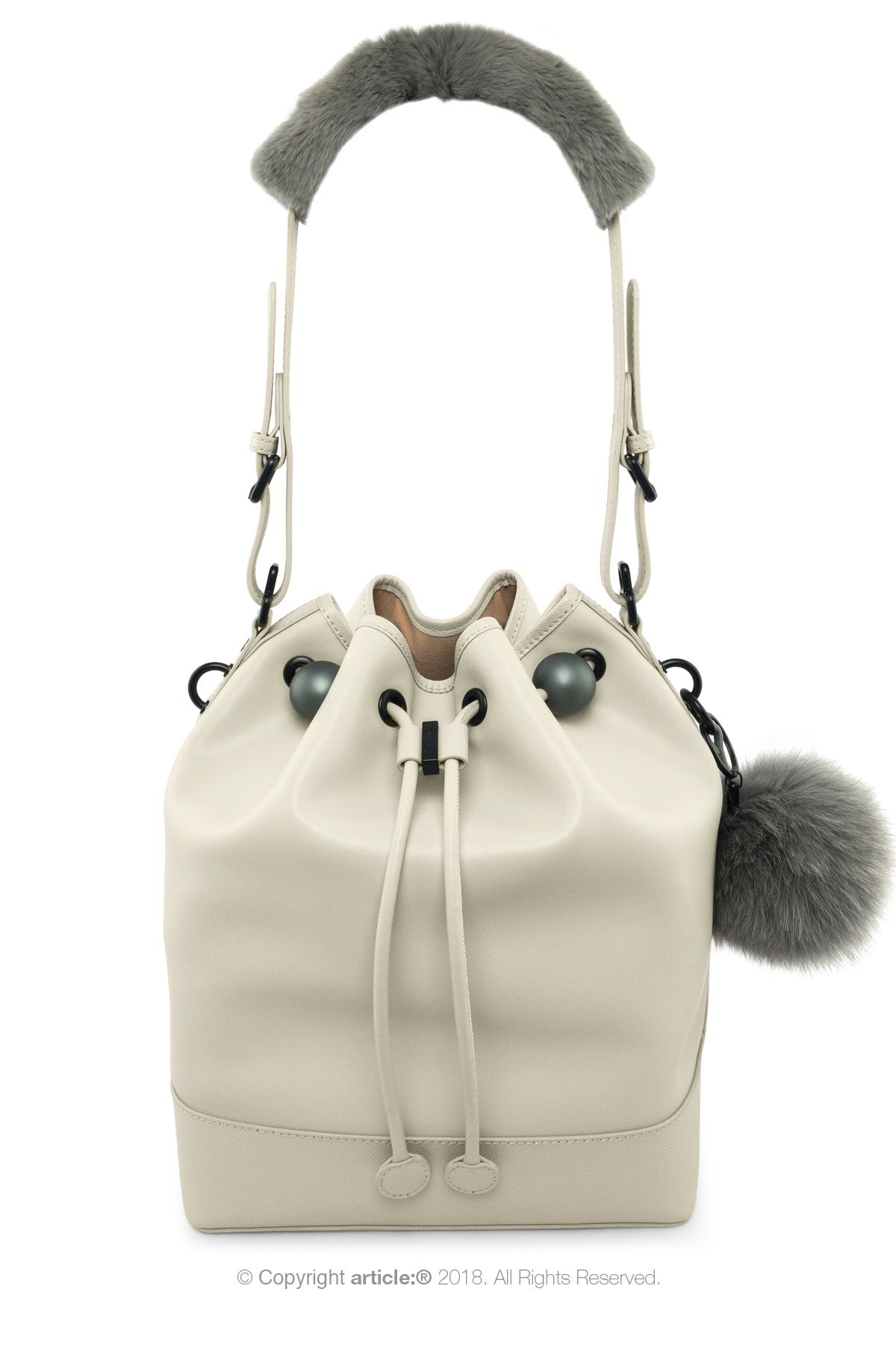 article: #400 Bag Charm / Keyring Pom Pom - Gris