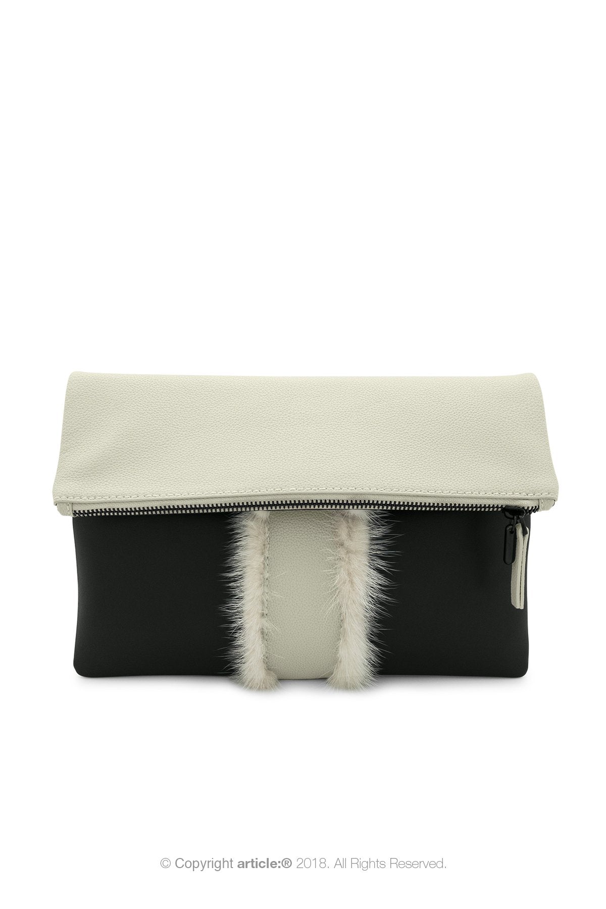 article: #097 Pochette Grande Foldable - Noir + Oyster