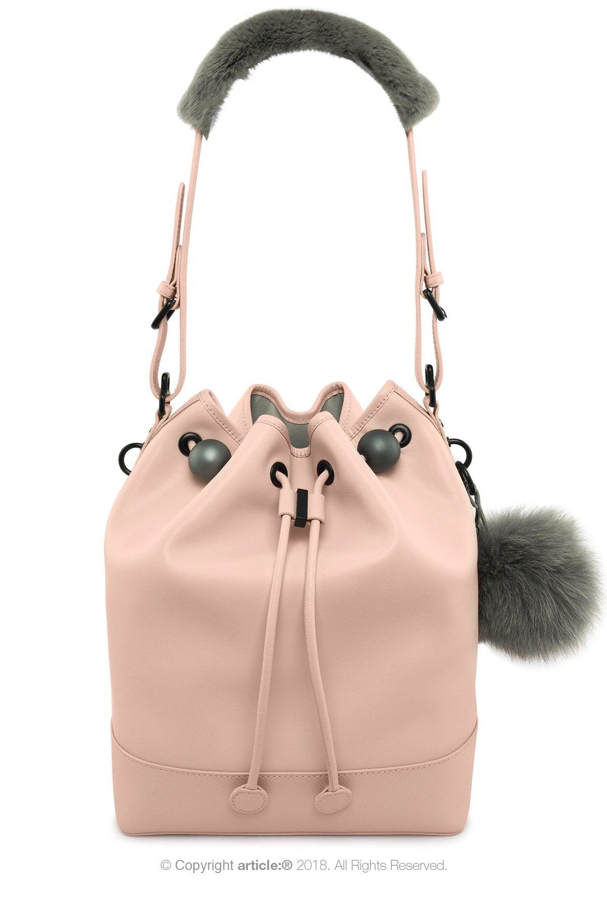 article: #400 Bag Charm / Keyring Pom Pom - Gris