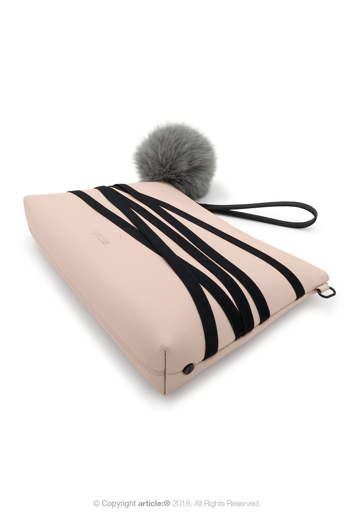 article: #400 Bag Charm / Keyring Pom Pom - Gris