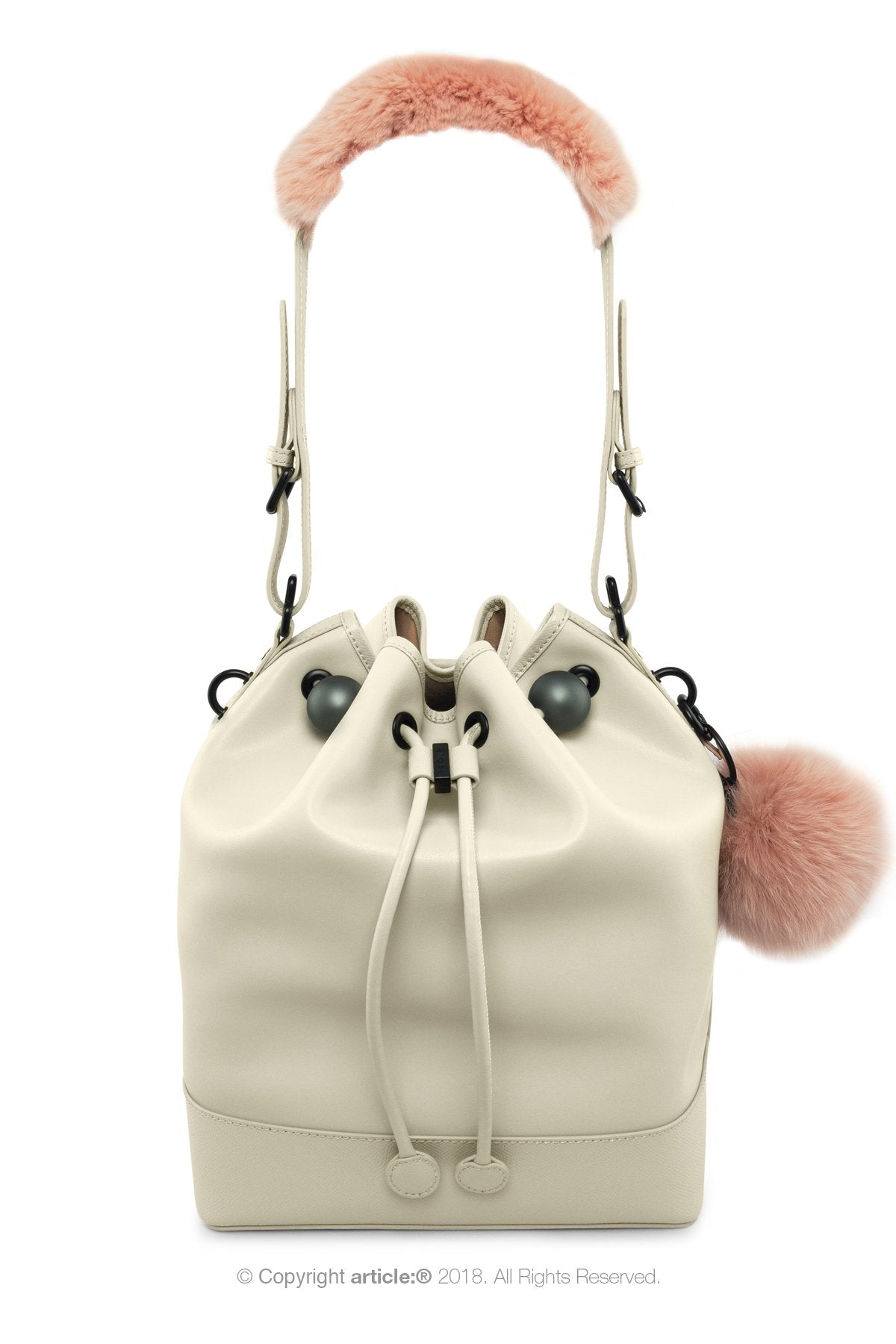 article: #400 Bag Charm / Keyring Pom Pom - Ballet