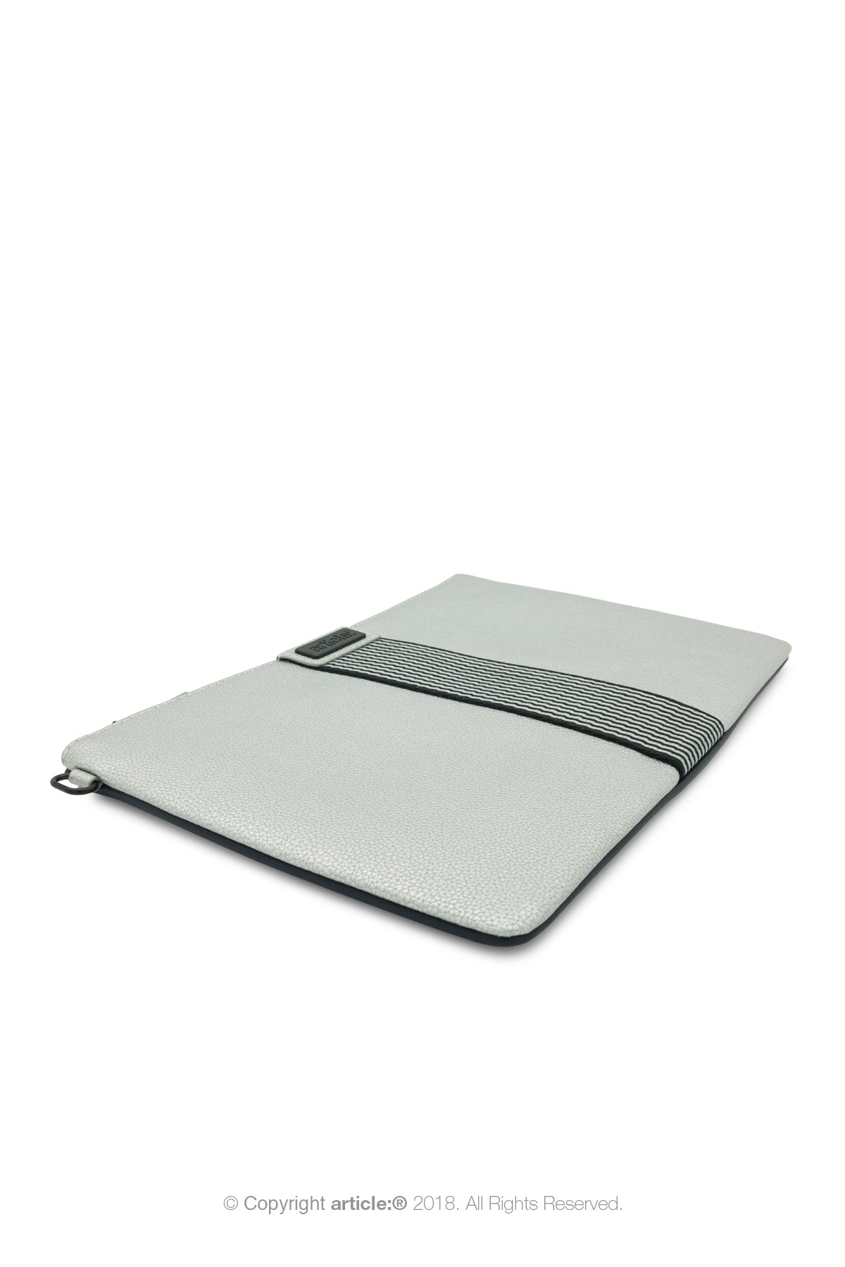 article: #079 Pochette Grande Flat Men - Silver + Indigo