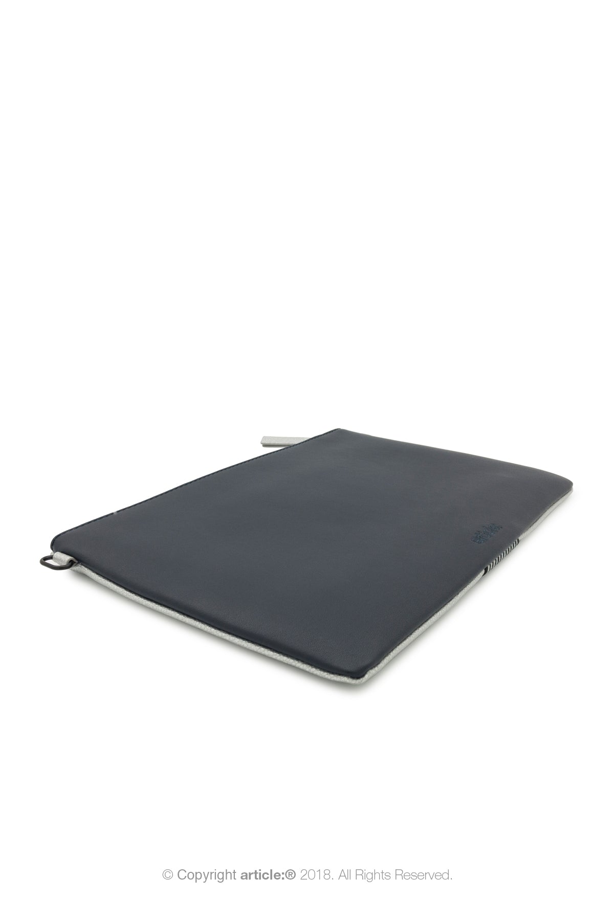 article: #079 Pochette Grande Flat Men - Silver + Indigo
