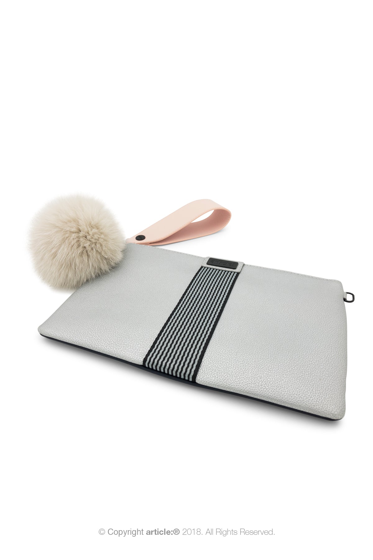 article: #079 Pochette Grande Flat - Silver + Indigo