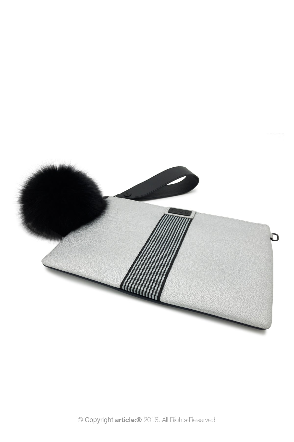 article: #079 Pochette Grande Flat - Silver + Indigo