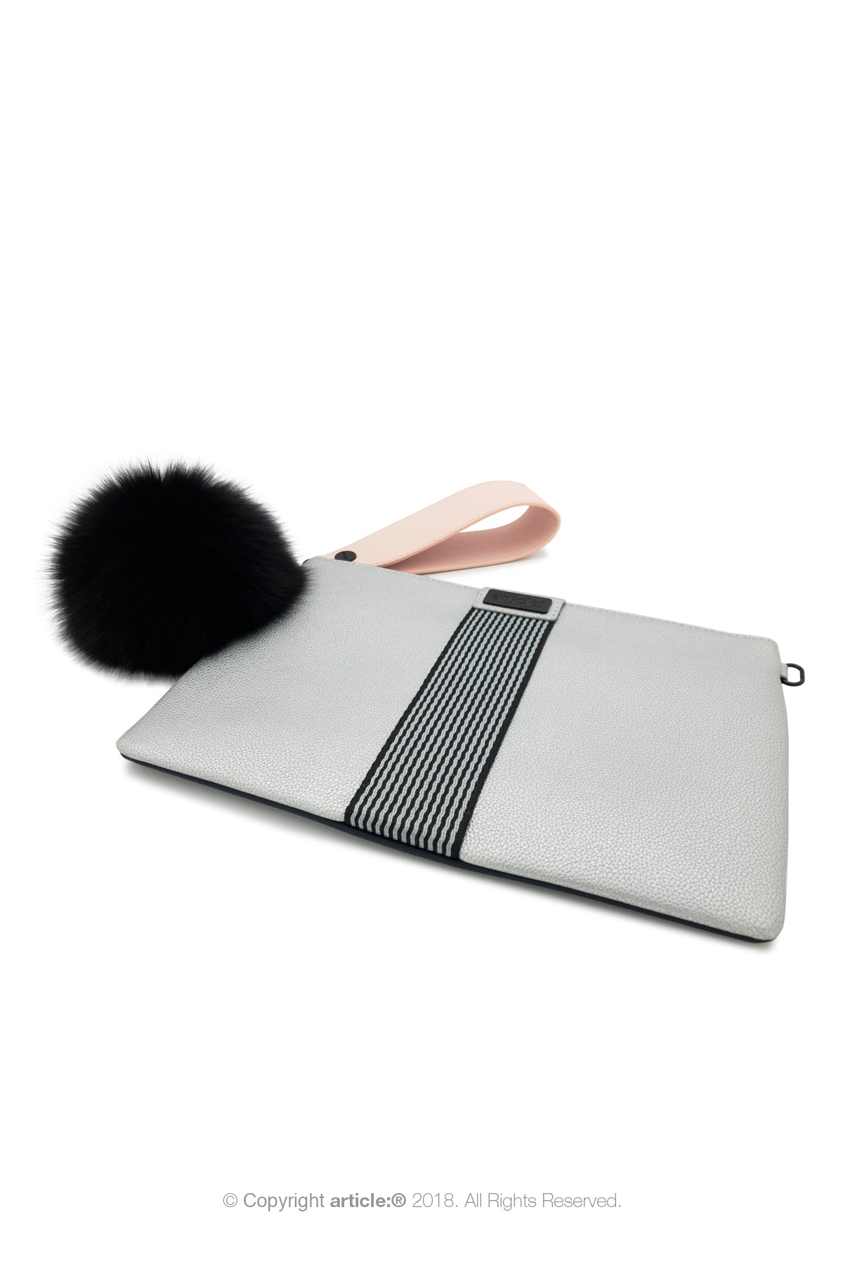 article: #079 Pochette Grande Flat - Silver + Indigo