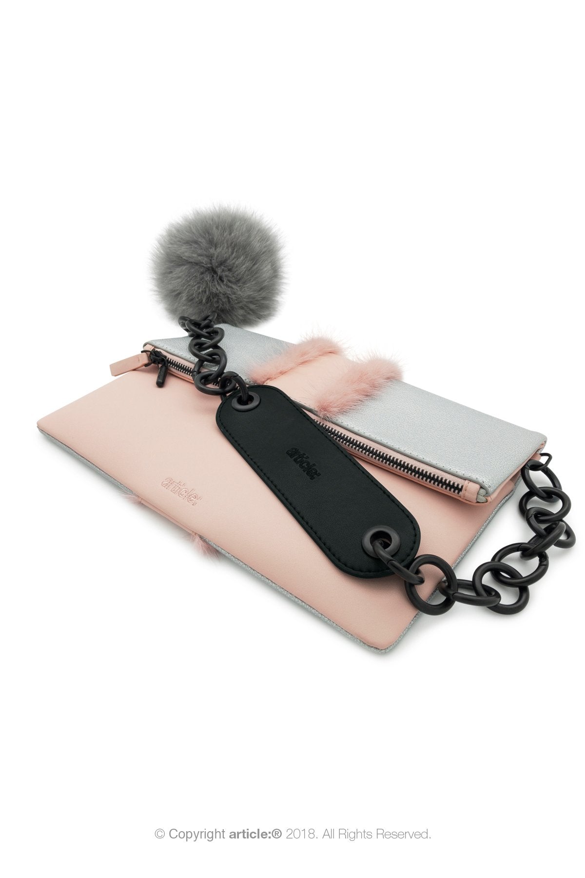 article: #097 Pochette Grande Foldable - Ballet + Silver