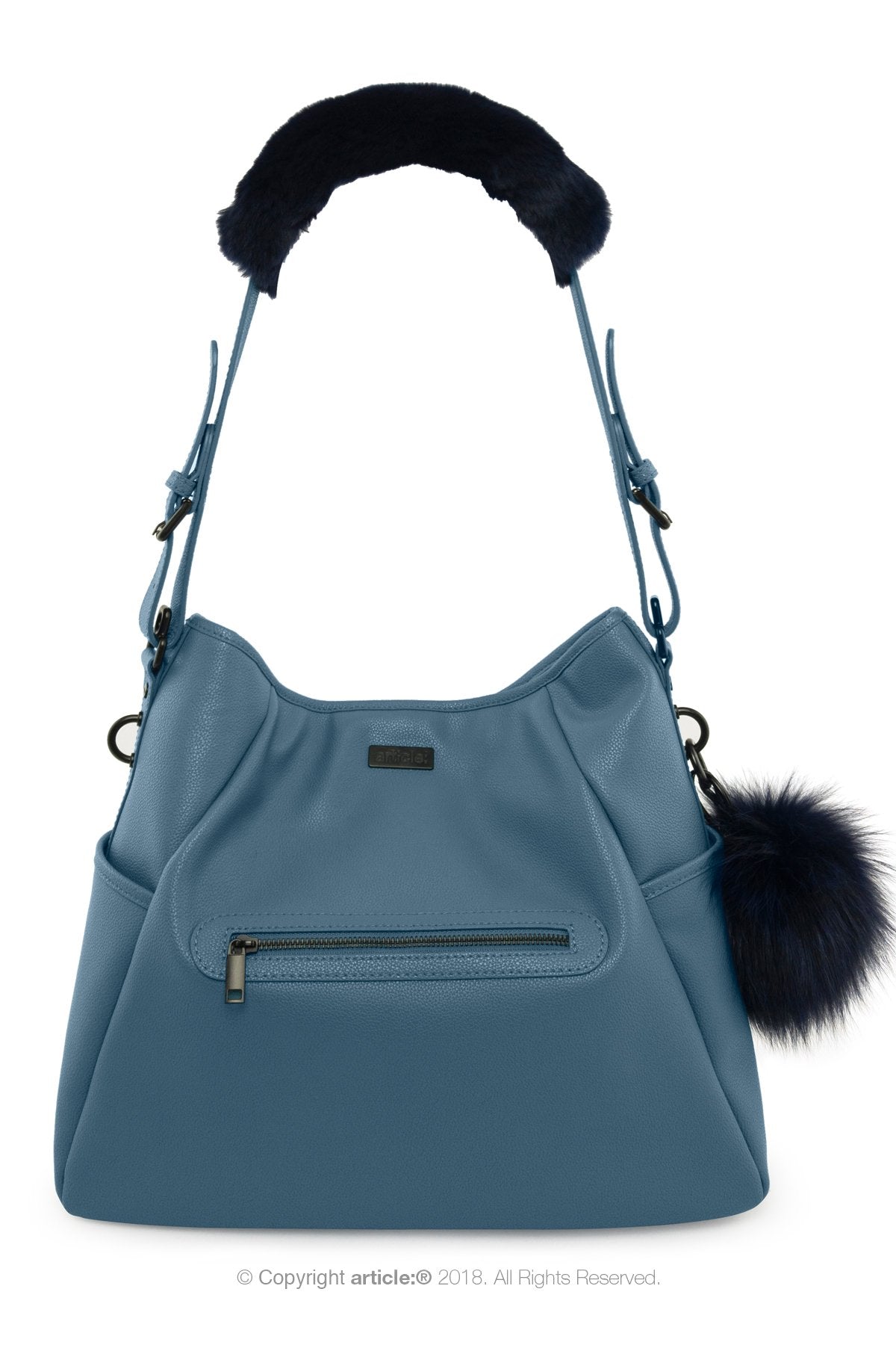 article: #400 Bag Charm / Keyring Pom Pom - Noir