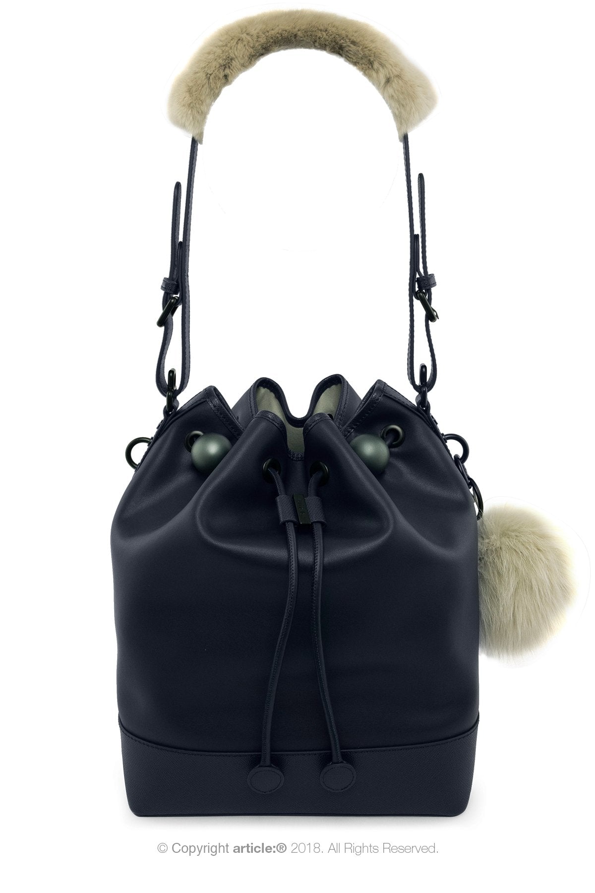 article: #400 Bag Charm / Keyring Pom Pom - Oyster