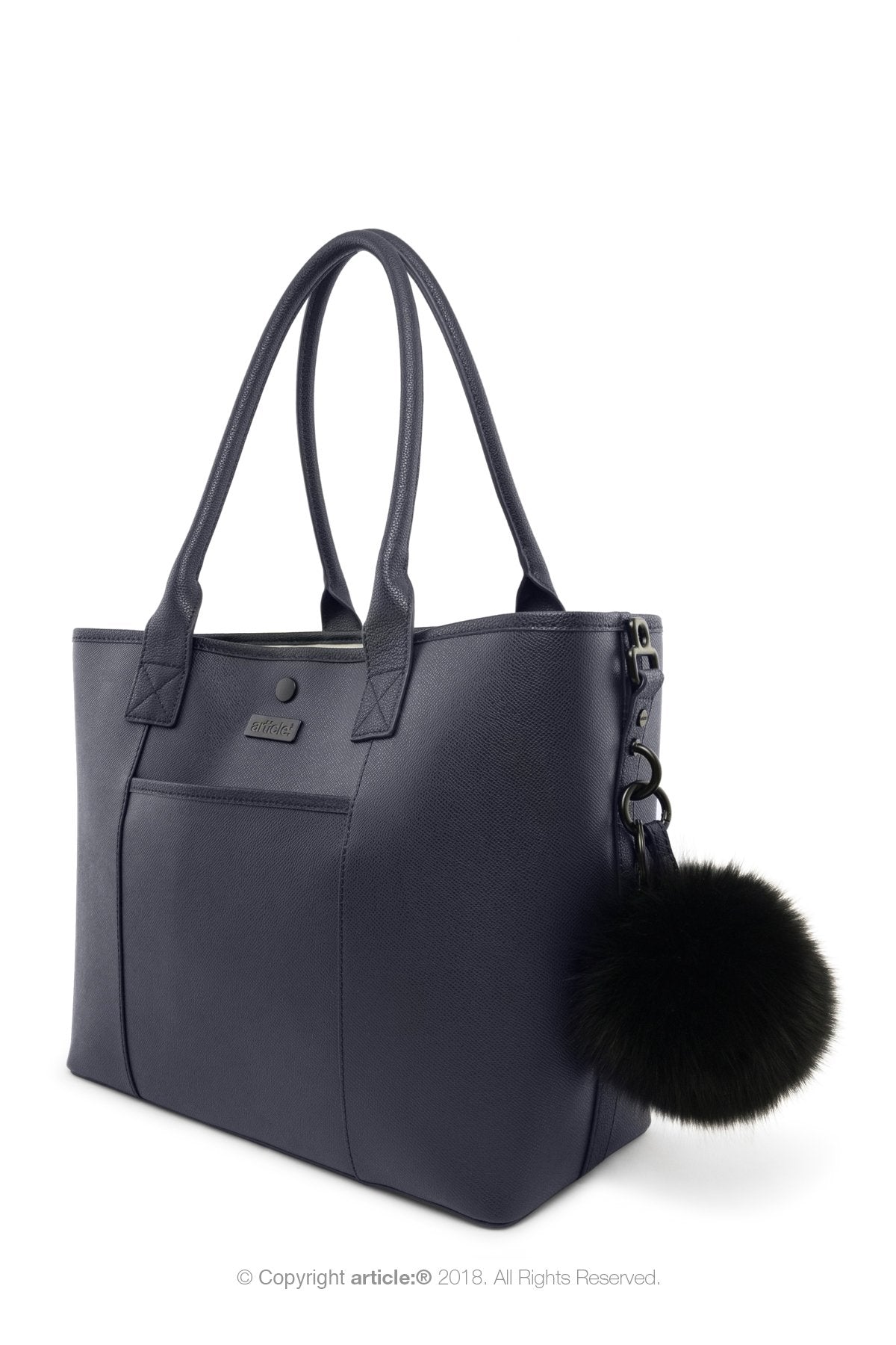 article: #400 Bag Charm / Keyring Pom Pom - Noir