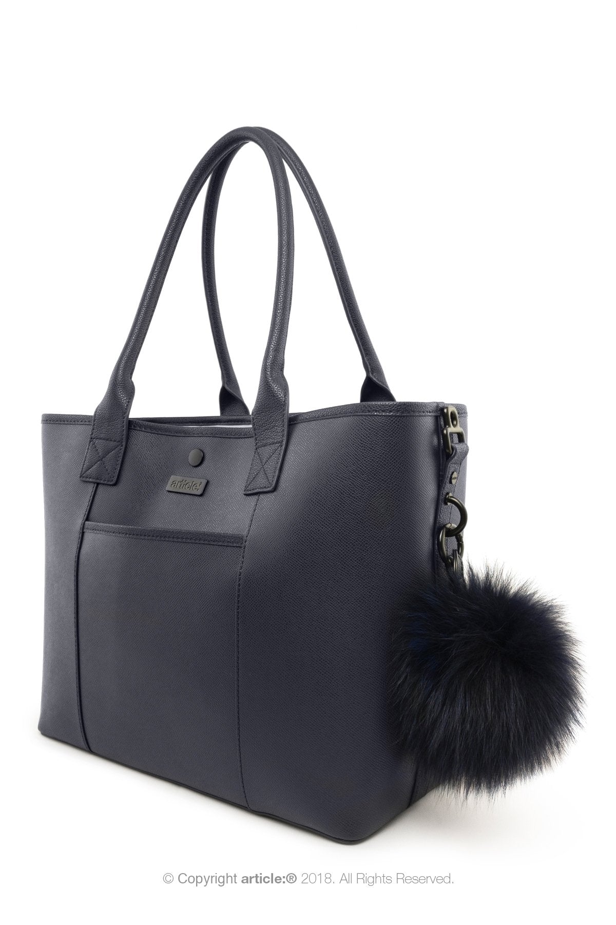 article: #400 Bag Charm / Keyring Pom Pom - Indigo