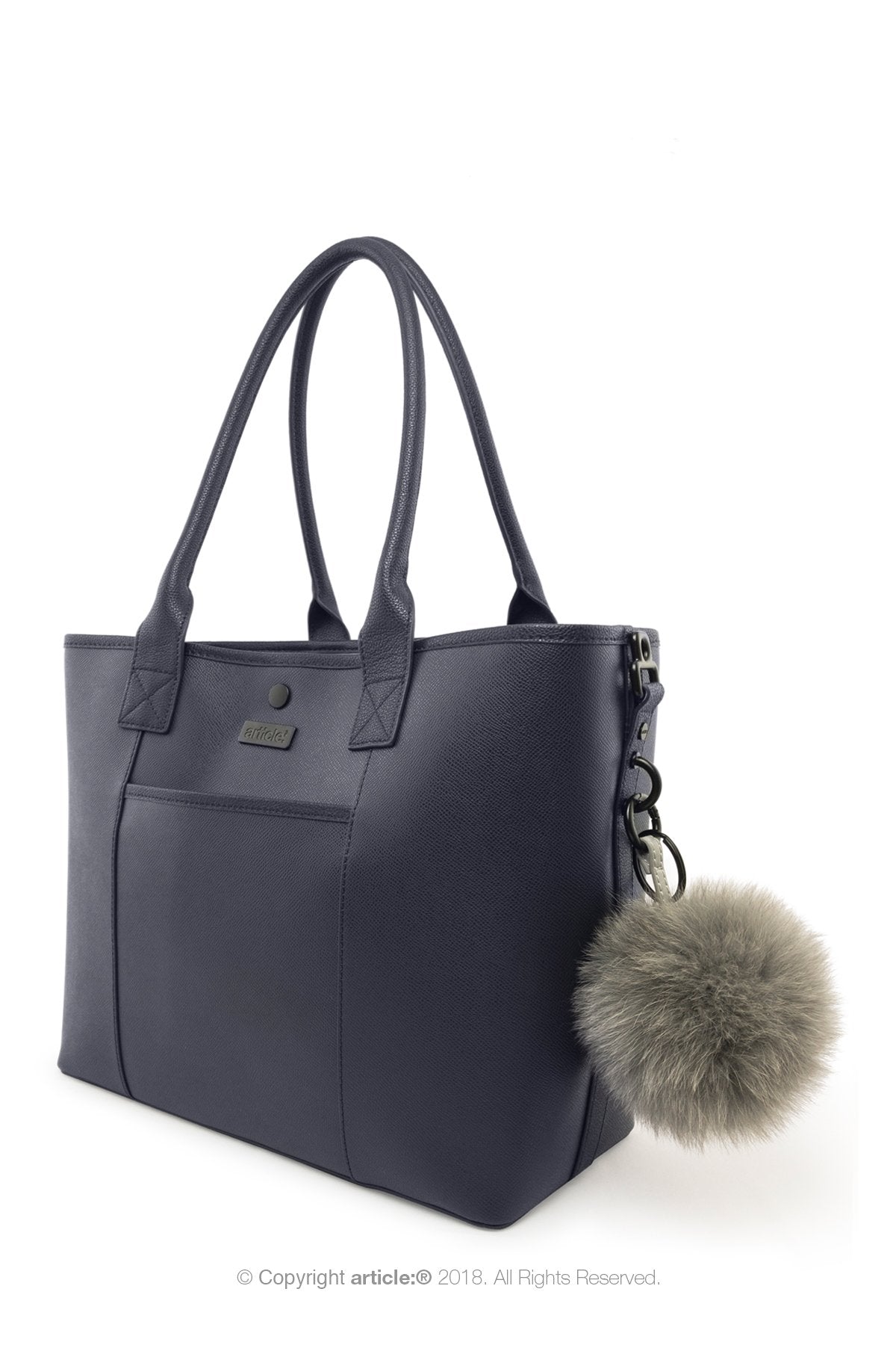 article: #400 Bag Charm / Keyring Pom Pom - Gris