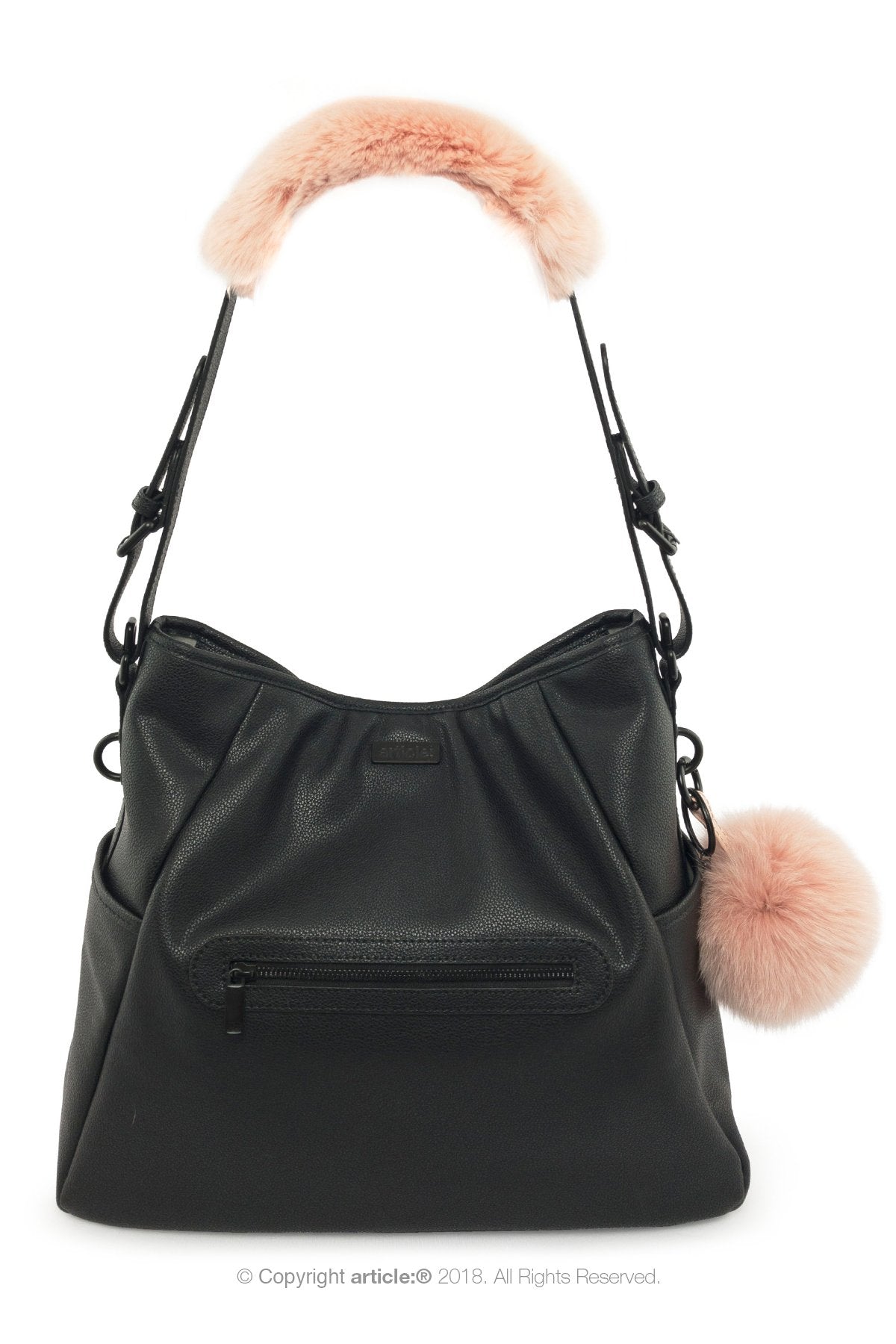 article: #400 Bag Charm / Keyring Pom Pom - Ballet