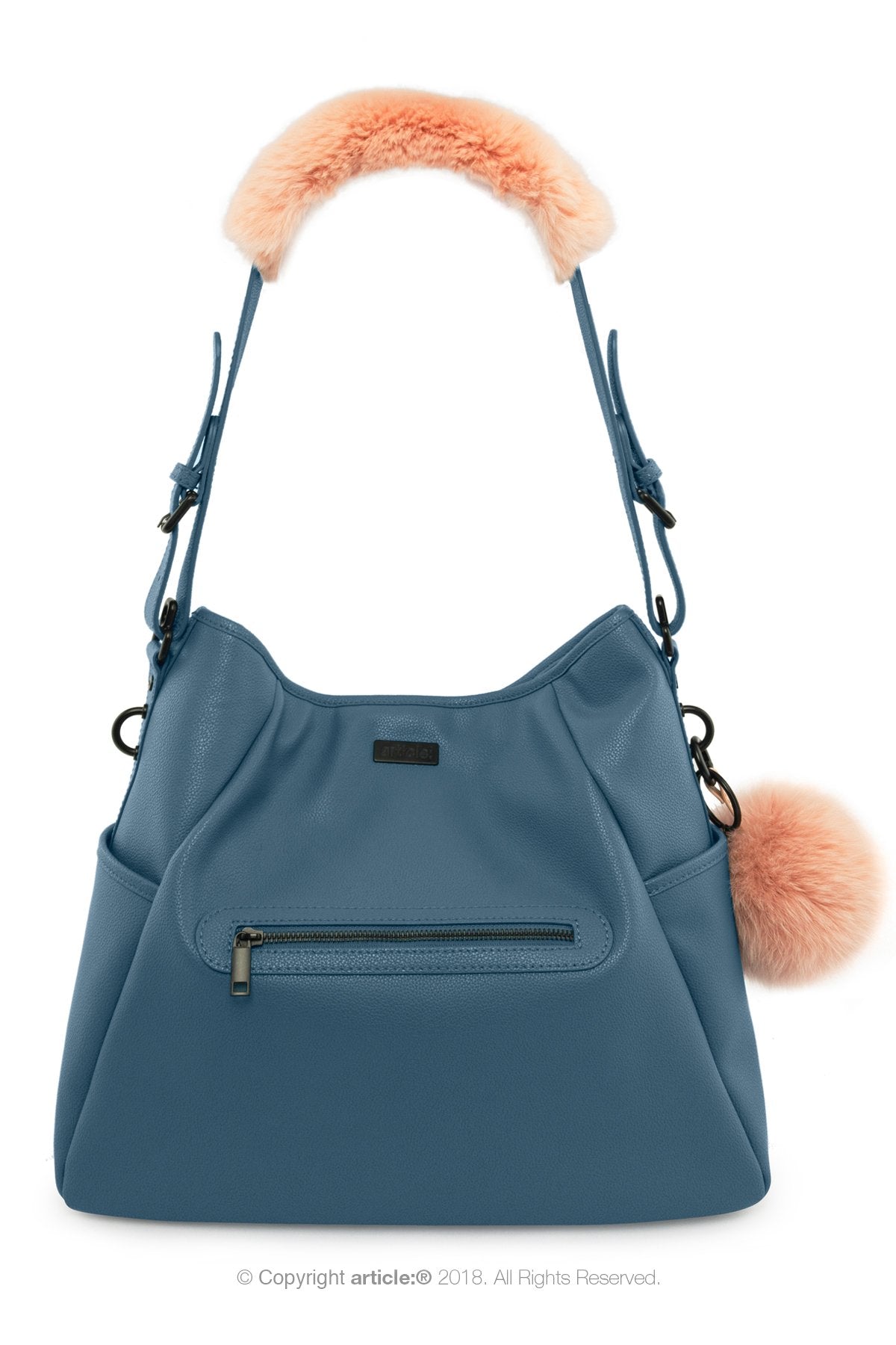 article: #400 Bag Charm / Keyring Pom Pom - Ballet