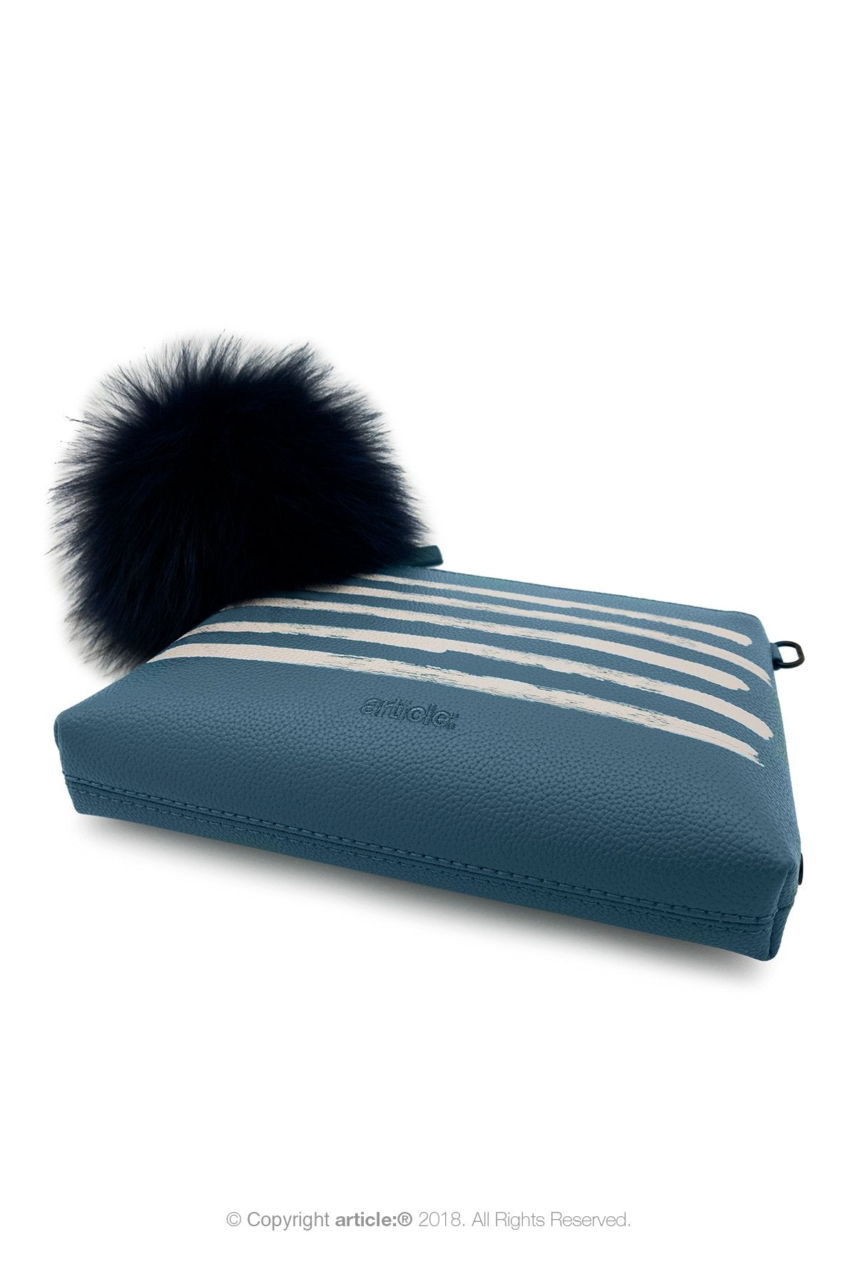 article: #400 Bag Charm / Keyring Pom Pom - Indigo