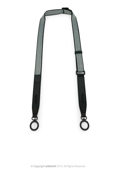 article: #310 Crossbody Strap - Gris + Noir Stripe