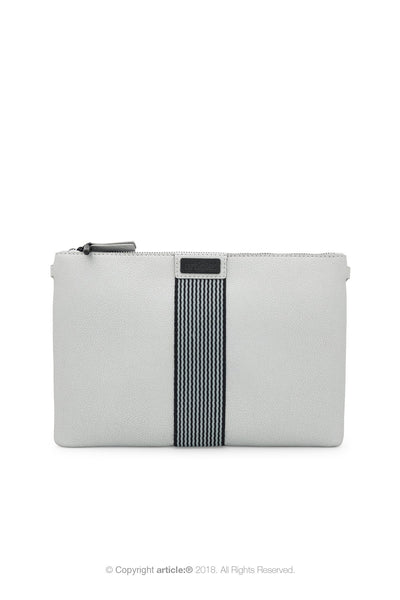 article: #079 Pochette Grande Flat - Silver + Indigo