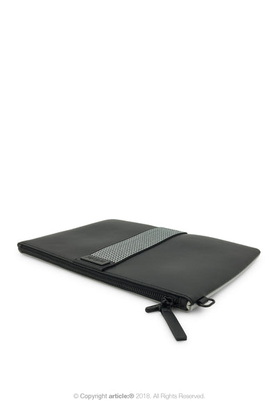 article: #079 Pochette Grande Flat Men - Noir + Gris