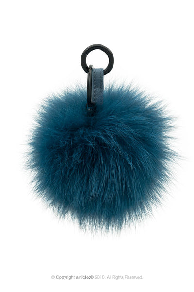 article: #400 Bag Charm / Keyring Pom Pom - Prussian