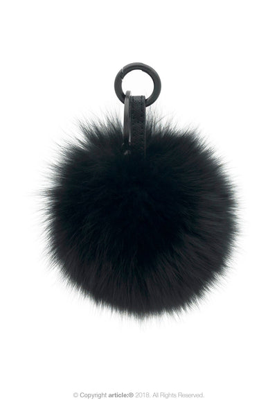 article: #400 Bag Charm / Keyring Pom Pom - Noir