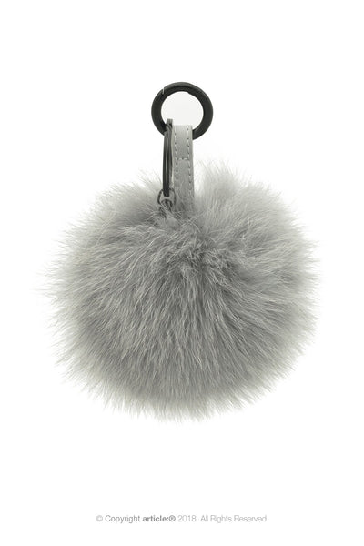 article: #400 Bag Charm / Keyring Pom Pom - Gris